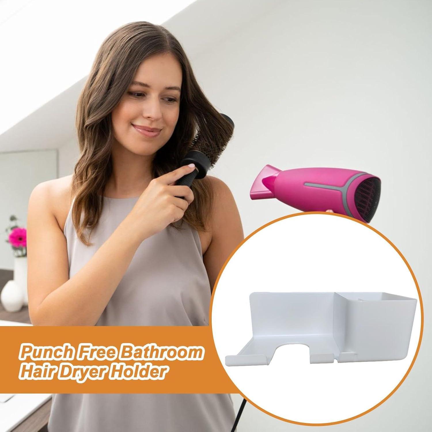 Blow Dryer Holder Blow Dryer Wall Stand Hanger Compartment No