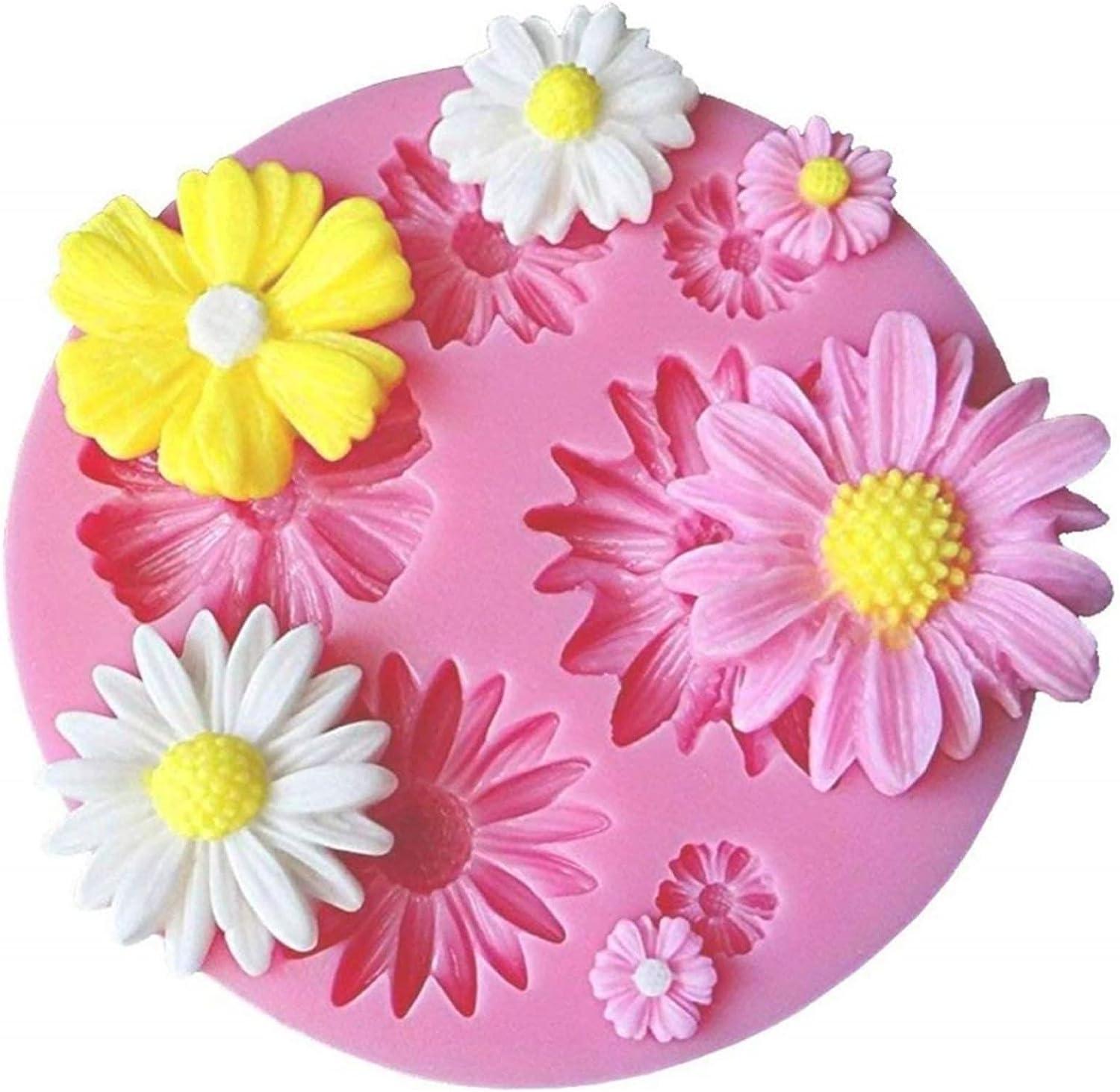 GELIFATLE Flower Fondant Cake Molds, Daisy, Rose, Chrysanthemum and Small  Flower Candy Silicone Molds for Chocolate Fondant Polymer Clay Soap  Crafting Projects & Cake Decoration (5pack) 