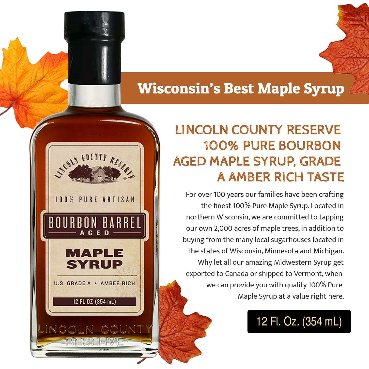 Lincoln County Reserve Bourbon Barrel Aged Maple Syrup, Grade A Amber