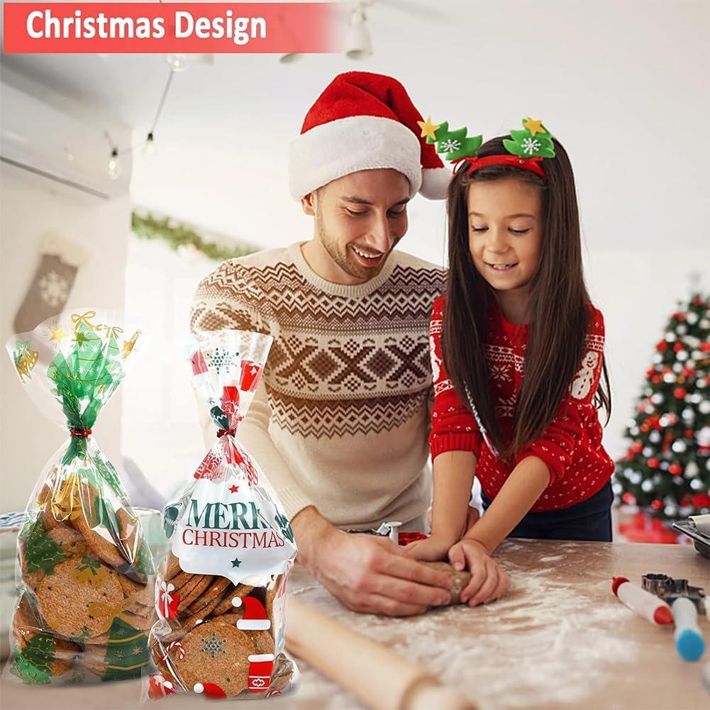 Christmas Cellophane Bags Christmas Candy Bags with Twist Ties