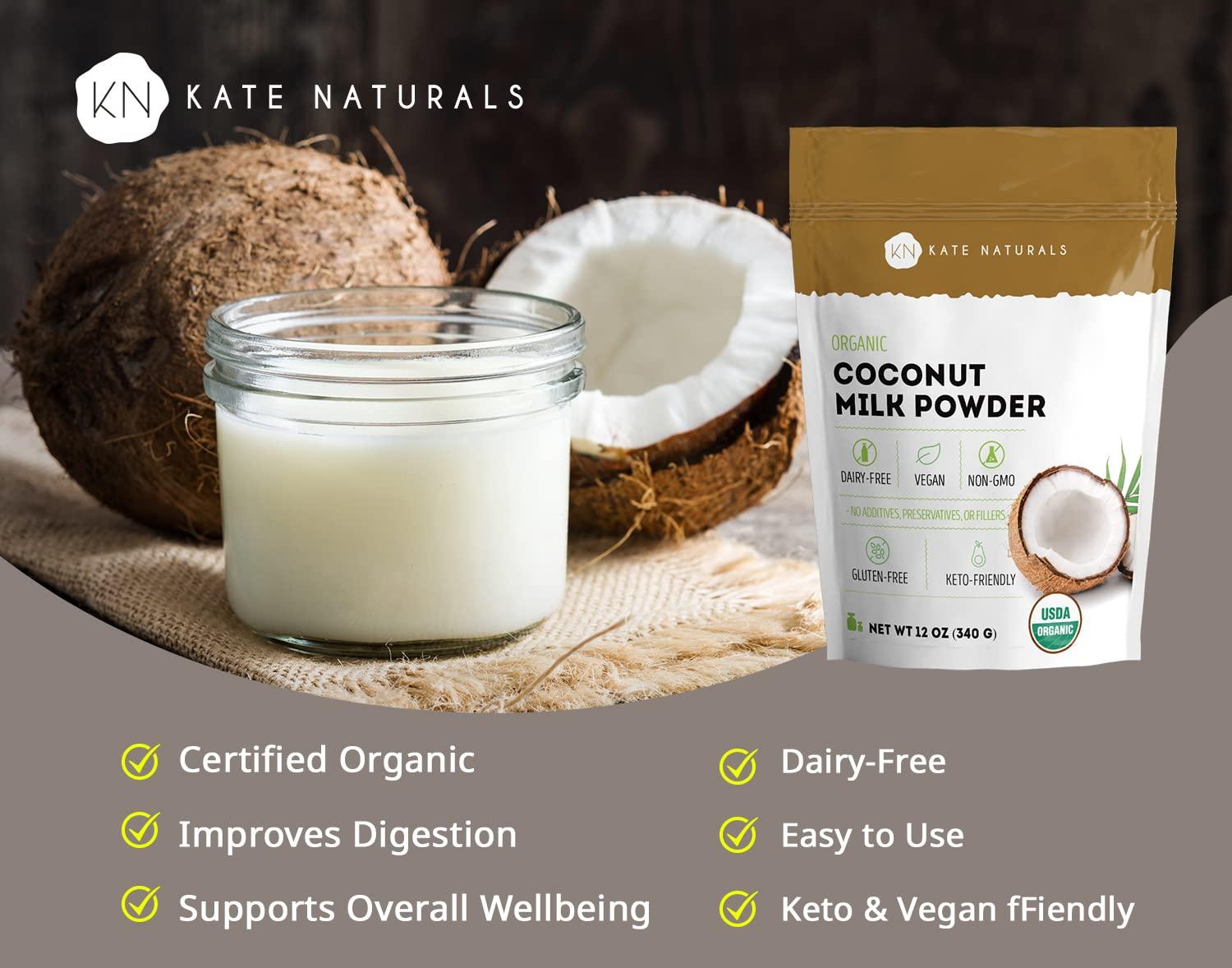 Organic Coconut Milk Powder (12 oz) for Creamer, Coffee, Shakes