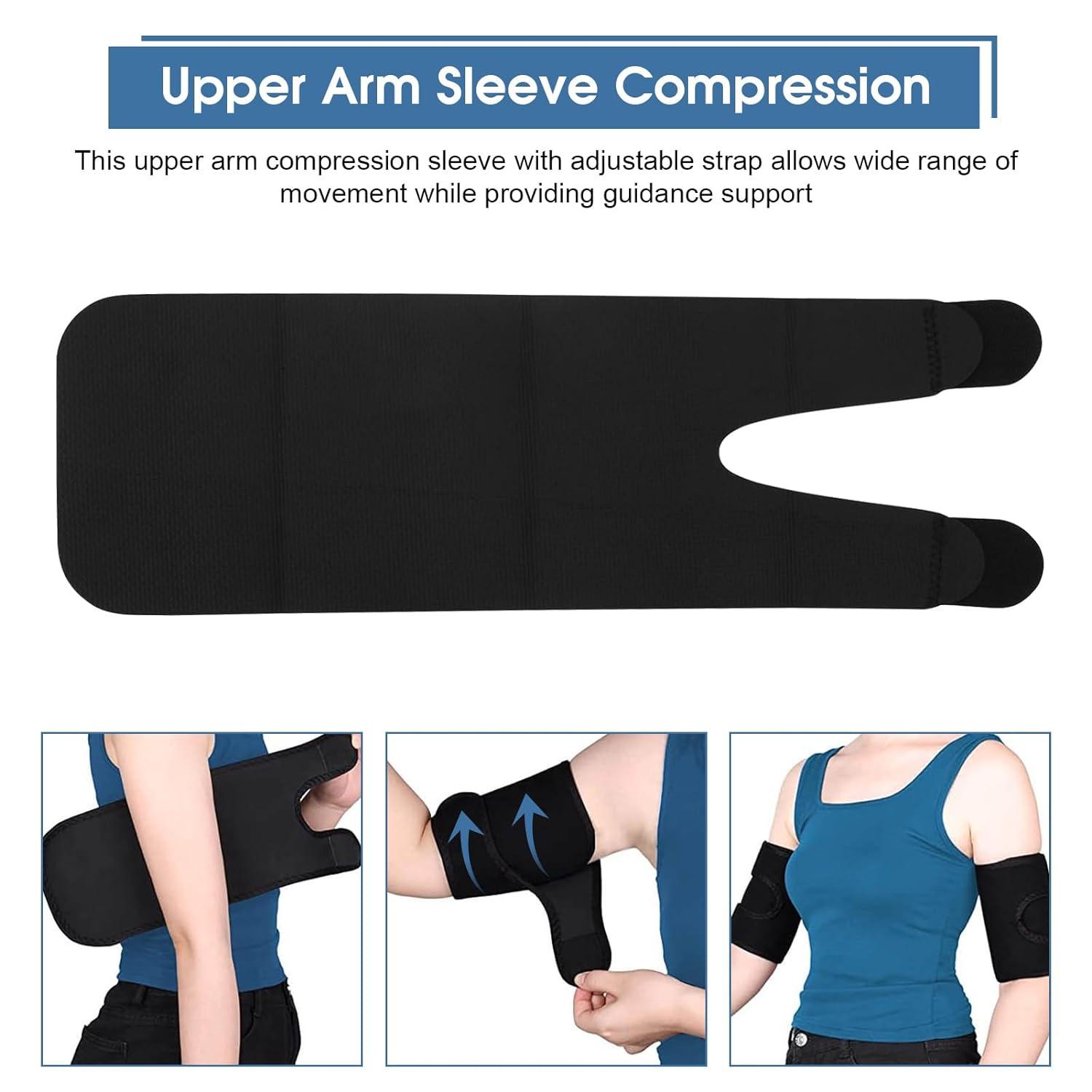 Upper Arm Sleeve Compression Bicep Tendonitis Brace Compression Sleeve  Adjustable Elbow Brace Arm Support Wrap for Upper Arm