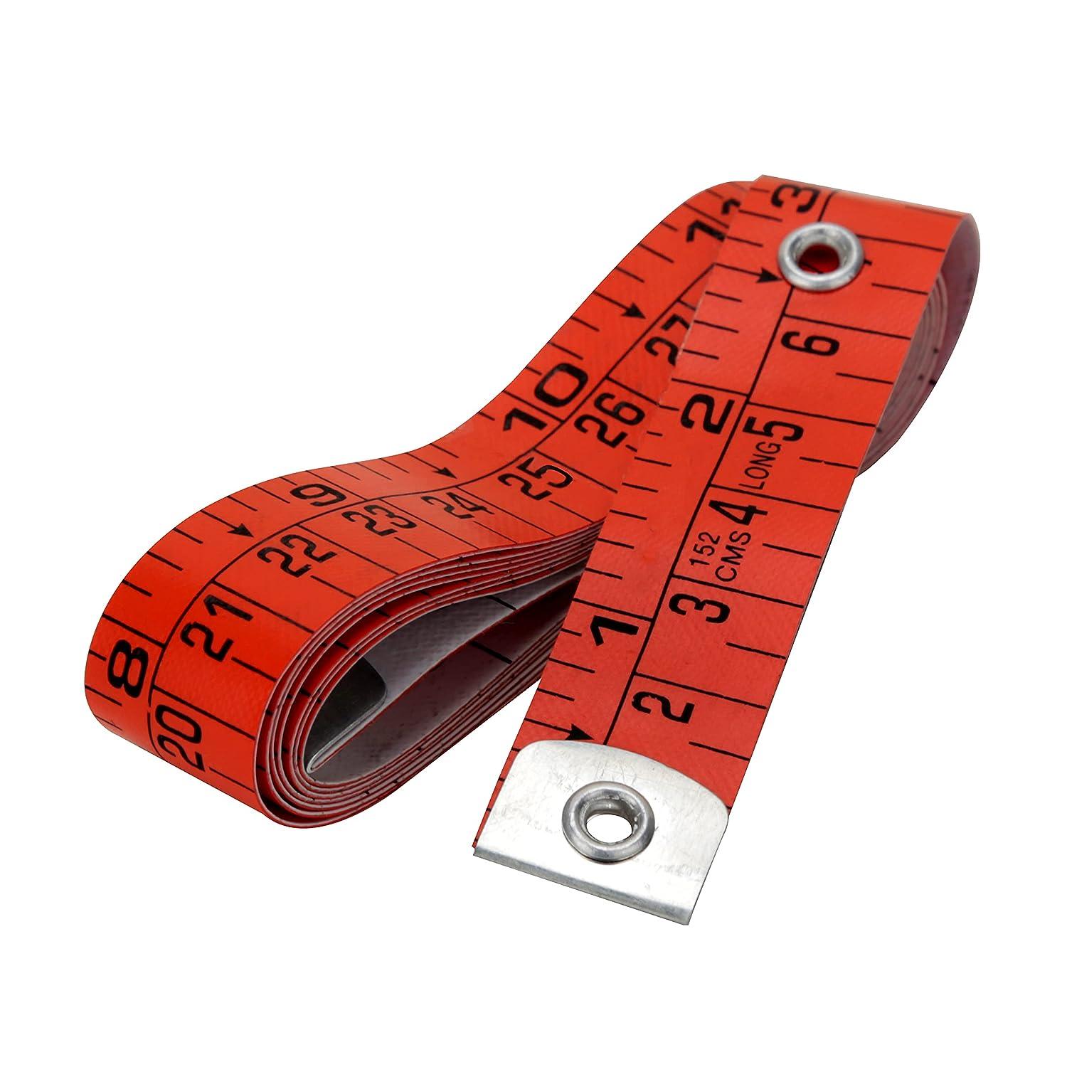 Raajsee Fabric Tape Measure Body Measuring Tape, Soft Fabric Measuring Tape  for Sewing Cloth & Weight Loss Medical Body Measurement Nursing Craft 60  inch/150 cm Red