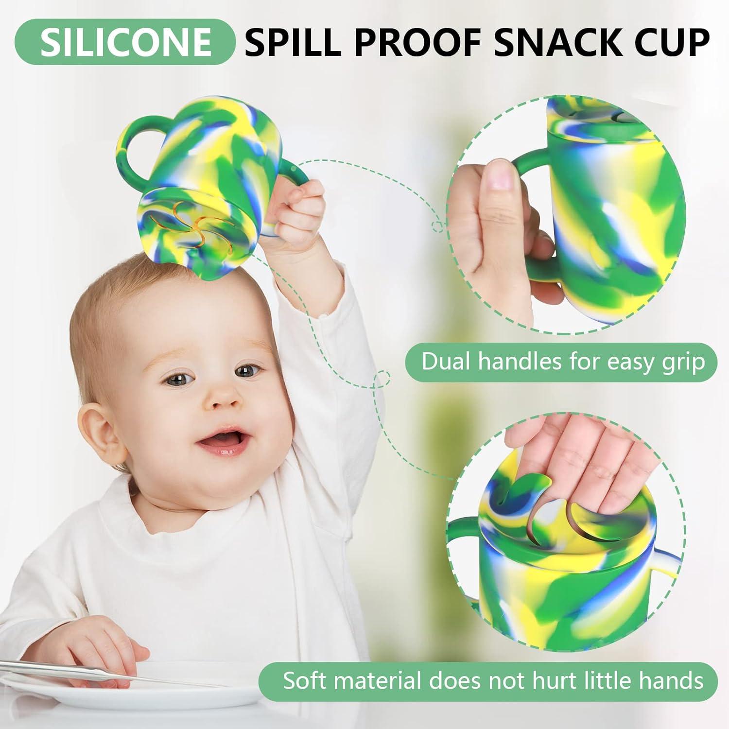 LYASILGC 8oz Toddler Cups - 4 Pack Silicone Sippy Cup Dishwasher Safe and  BPA Free Sippy Cups for Baby 6 Months Removable Toddler Straw Cups Baby  Shower Gifts Snack Cups for Toddlers (Sea Swirl)