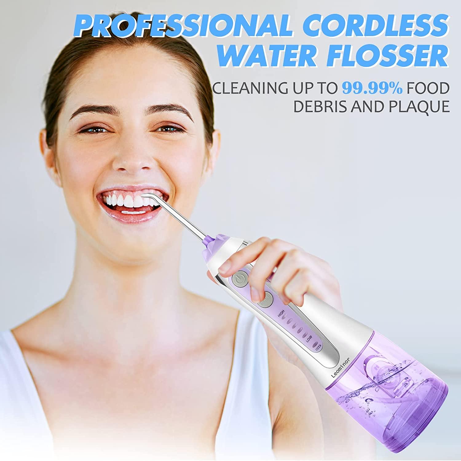 Leominor Cordless Water Flosser Professional Oral Irrigator 2021