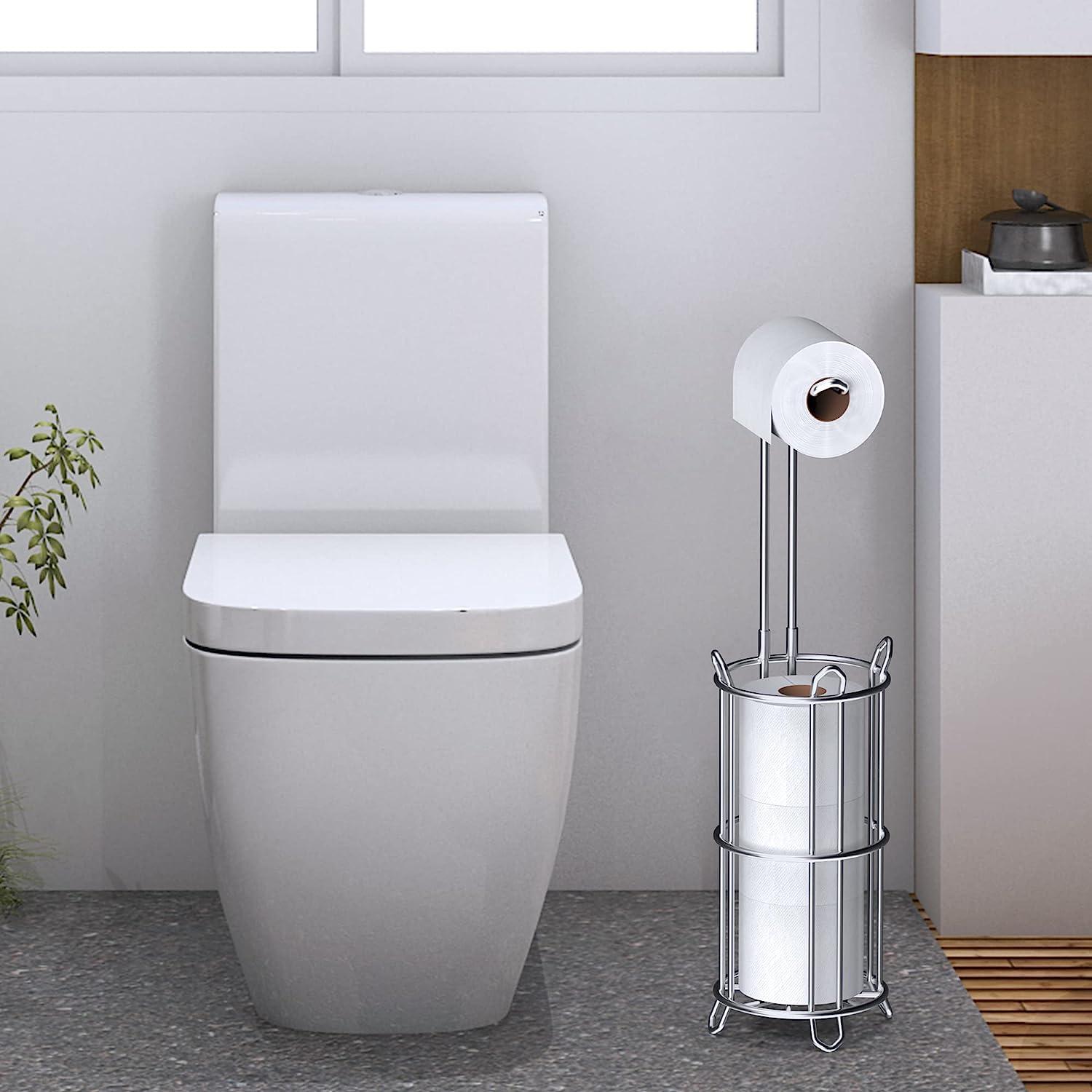 Evideco Metal (Grey) Toilet Paper Holder Reserve 4 Rolls