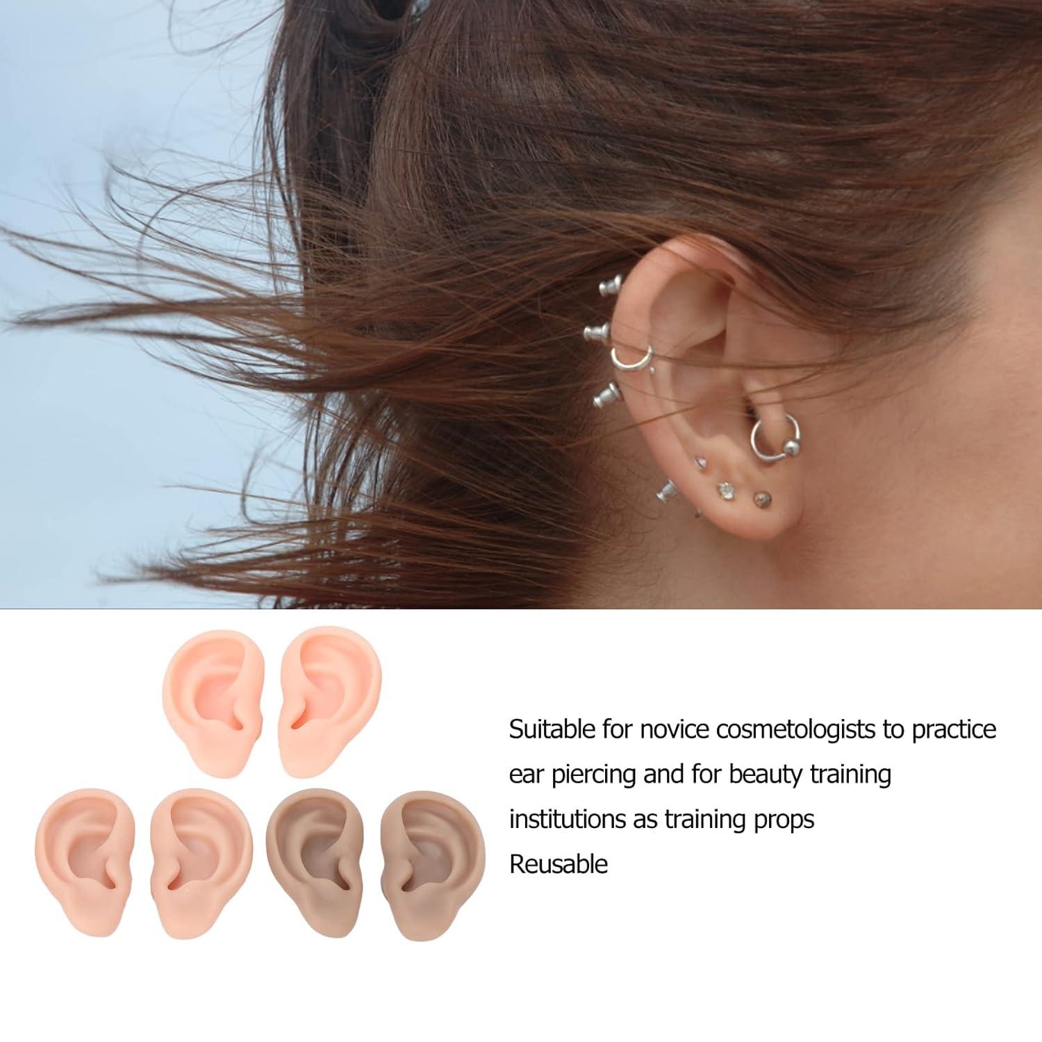 Soft Silicone Ear Models - 3 Pairs for Piercing & Beauty Training ...