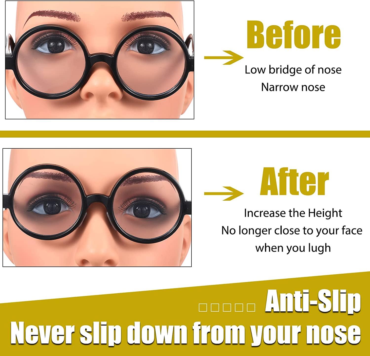 24 Pairs Adhesive Eye Glasses Nose Pads, D Shape Stick on Anti-Slip Soft  Silicone, Adhesive Nose Pads Glasses Nose Pad for Glasses, Eyeglasses and  Sunglasses Transparent