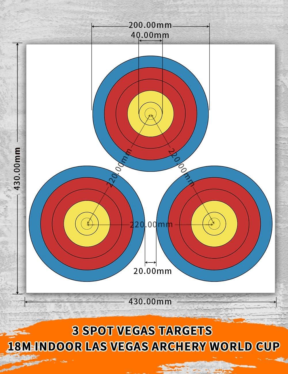 Three Archers 3 Spot Vegas Targets Face 30pcs Official Indoor