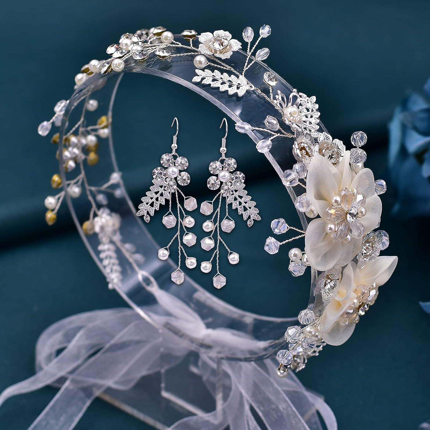 Blue floral earrings clay Flower girl earrings for wedding - Shop  JewelryFloren Earrings & Clip-ons - Pinkoi