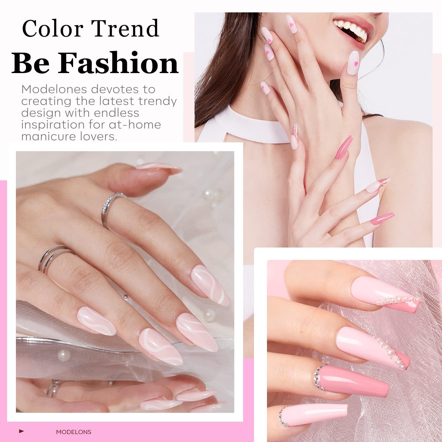 Baby pink nails with a white leaf | Pink glitter nails, Gel nails, Pink  nails