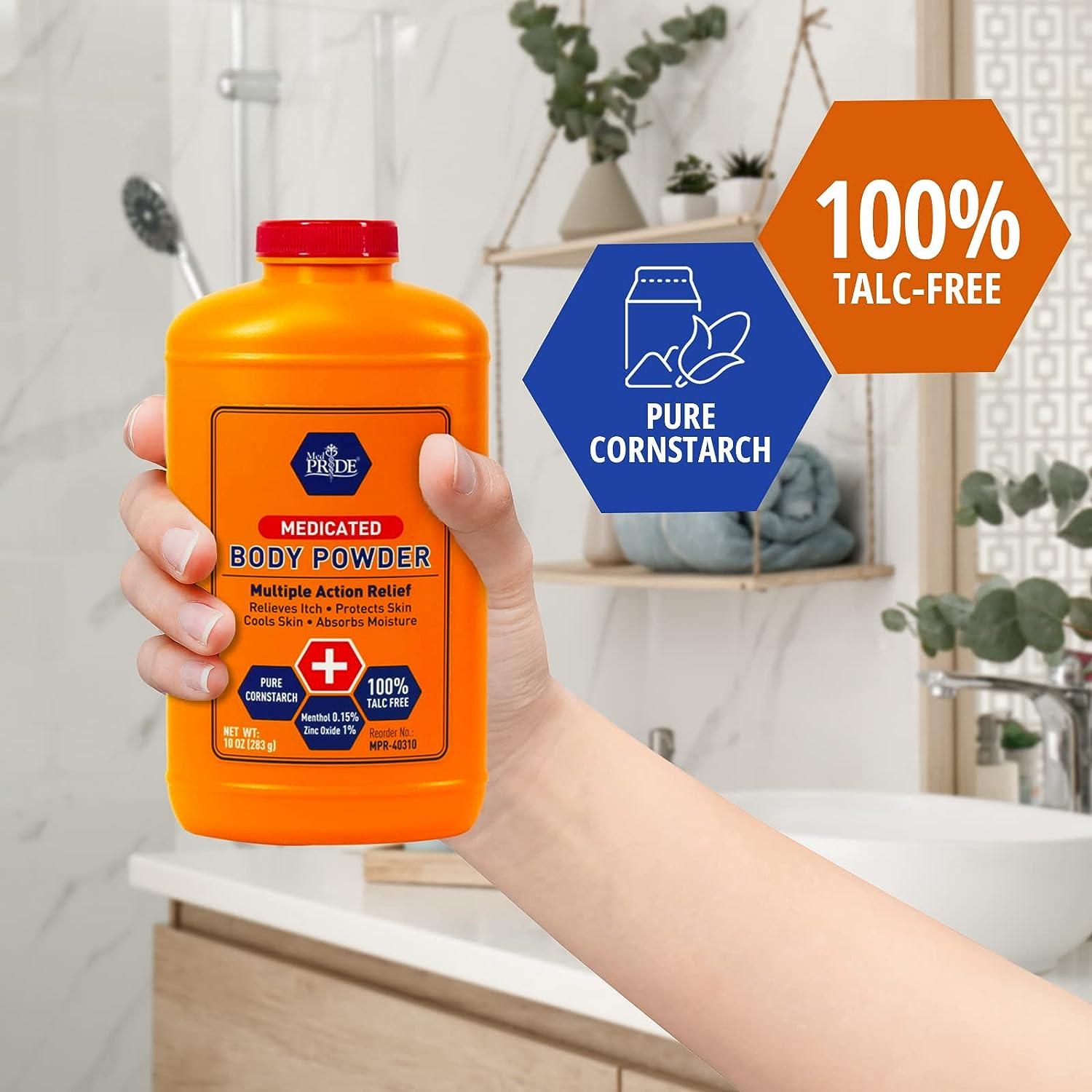 Med Pride Talc-Free Medicated Body Powder with Zinc Oxide