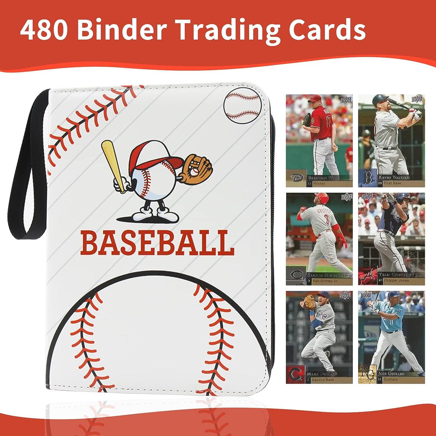 Fiuottu Baseball Card Binder 4-Pocket 480 Cards with 60 Removable Sleeves  Trading Card Albums Sleeve Protectors Sports Card Binder Collectible  Trading Card Albums (Baseball) (White) | Buy Now with Express International  Delivery | GoSupps.com