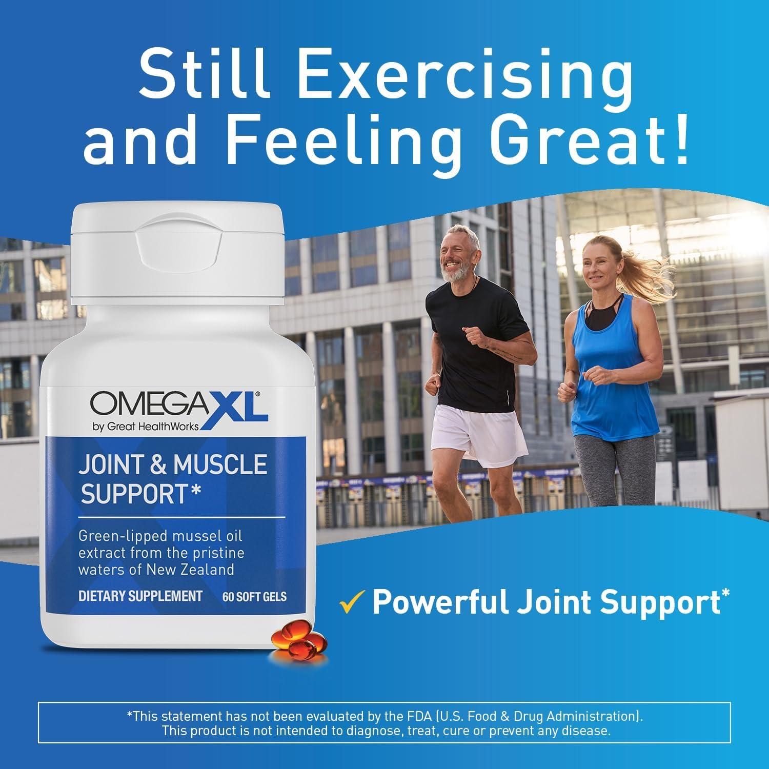 OmegaXL Joint & Muscle Support - 60 Soft Gels for Enhanced Mobility and ...