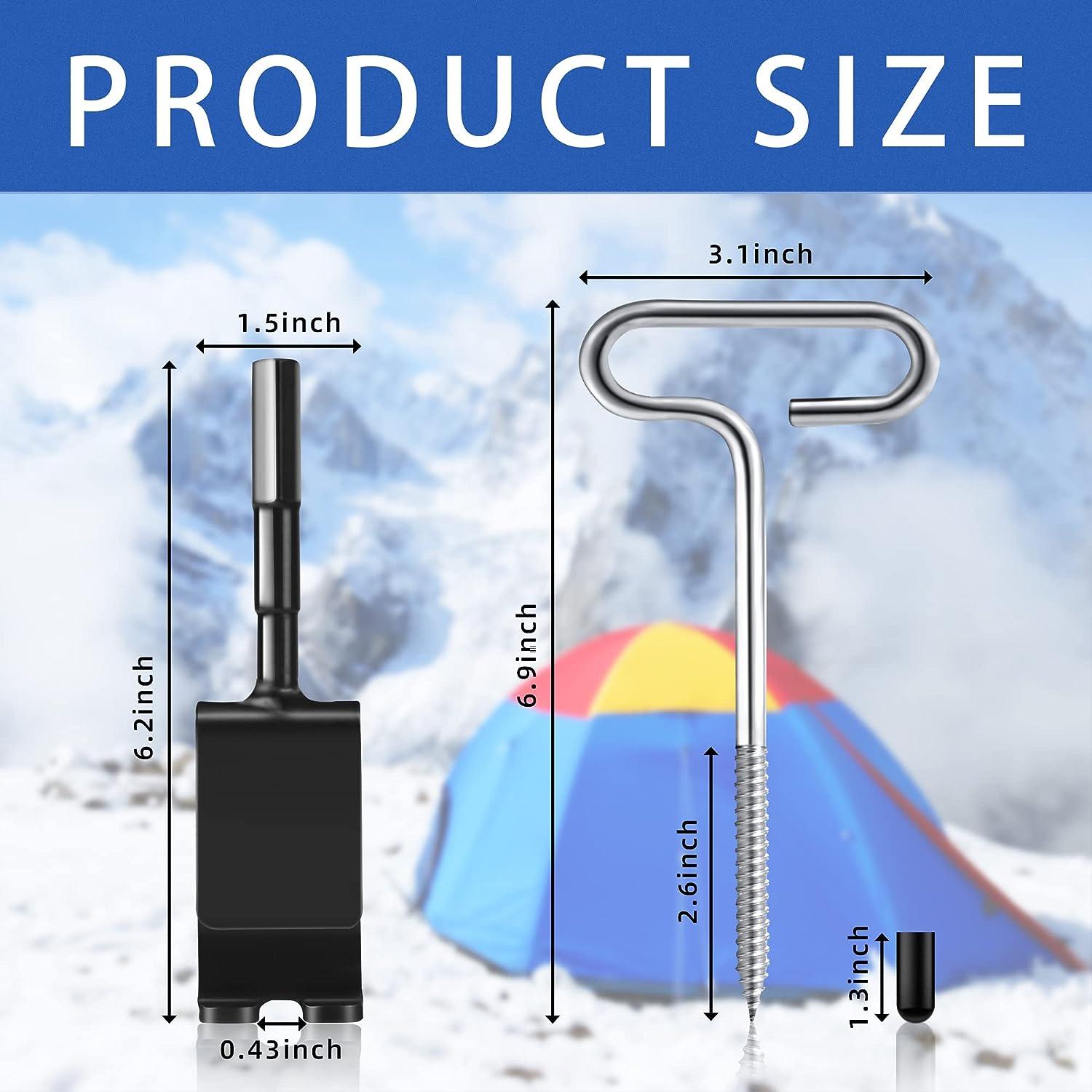 LFUTARI Ice Ancho Tool Kit,1pc Ice Anchor Drill Adapter with 4pcs Threaded  Peg Ice Fishing Shelter Stake Nail, Universal Ice Fishing Anchors Tool Set  for Ice Insert Sewing Set 1