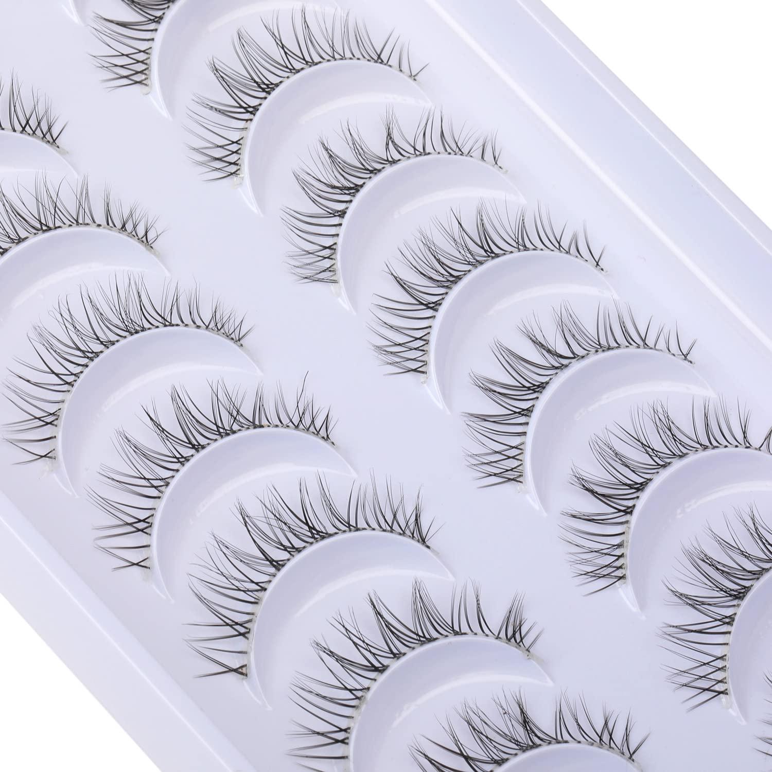 Wispy Lashes Natural Look Faux Mink Eyelashes with Clear Band Fluffy