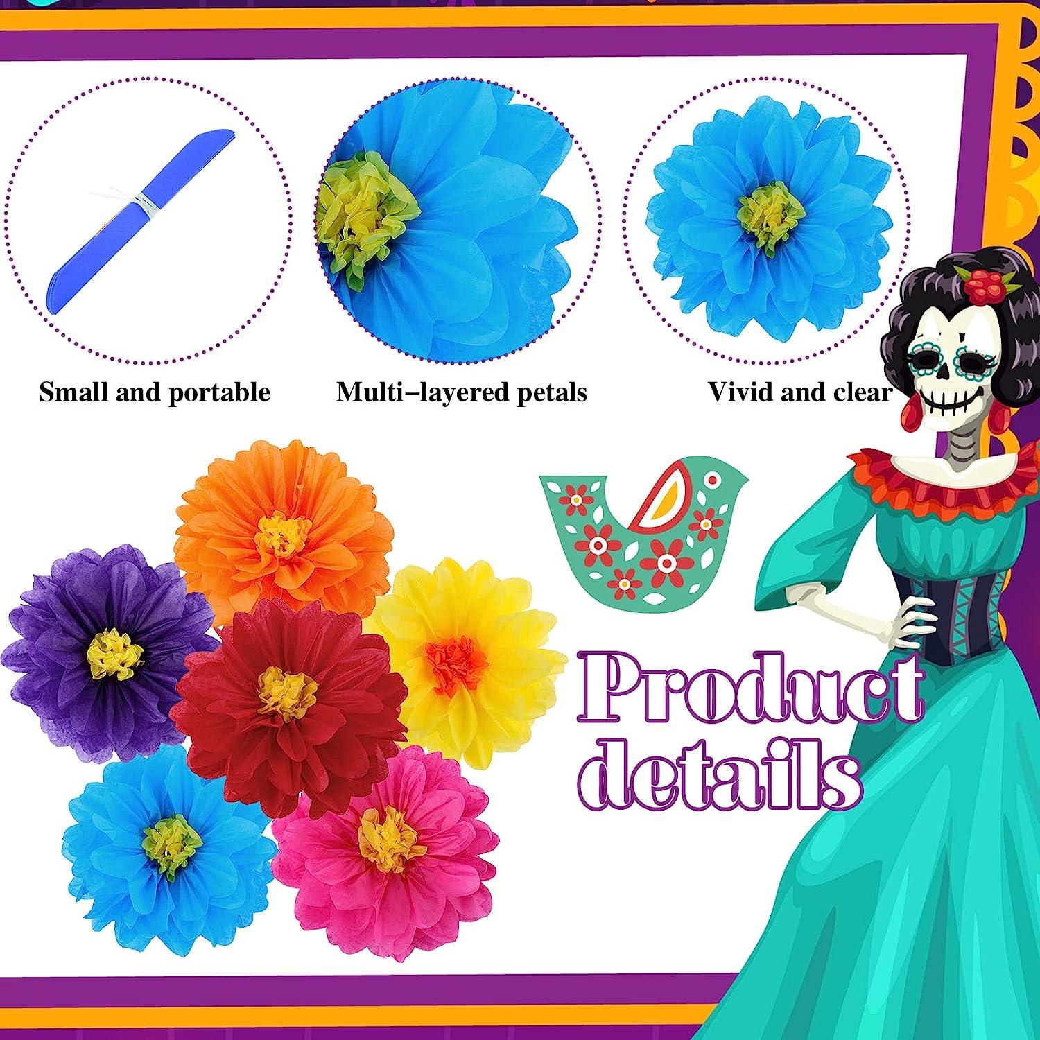 Fiesta Photo Wall Mexican Tissue Paper Flowers Decorations Party