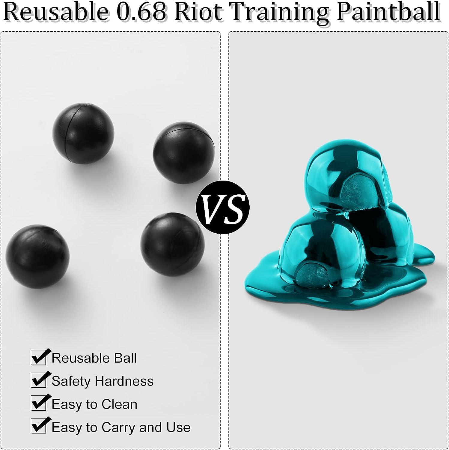 150 Pcs 68 Caliber Solid Black Paintballs Hard Nylon Balls for