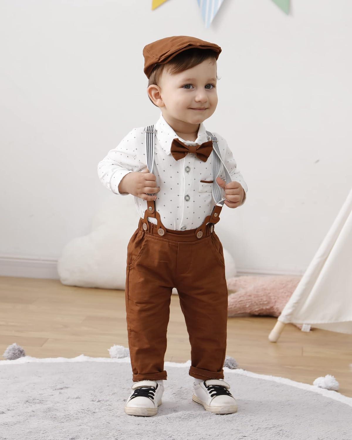 Amissz Baby Boy Gentleman Formal Suit 3pcs Set Infant Tuxedo