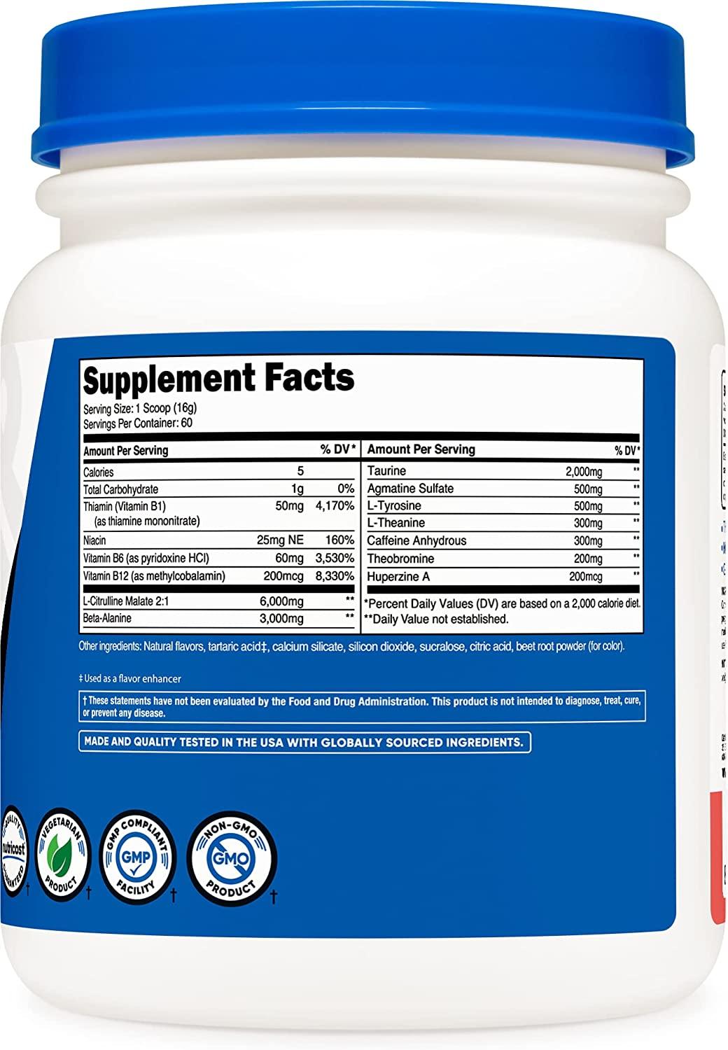 Nutricost PreWorkout Complex Powder Watermelon (60 Serv)