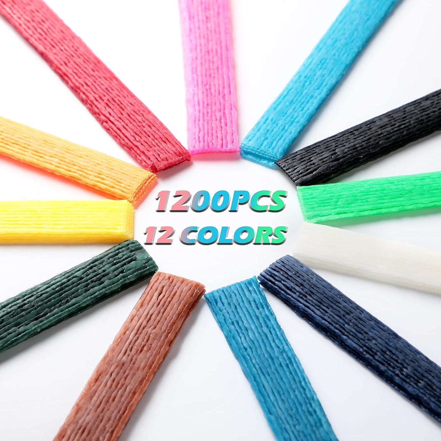 600pcs Wax Craft Sticks for Kids,13 Colors Wax Sticks,Bendable Sticky Wax  Yarn Sticks,Reusable Molding Sculpting Sticks,Wax String with Storage Box