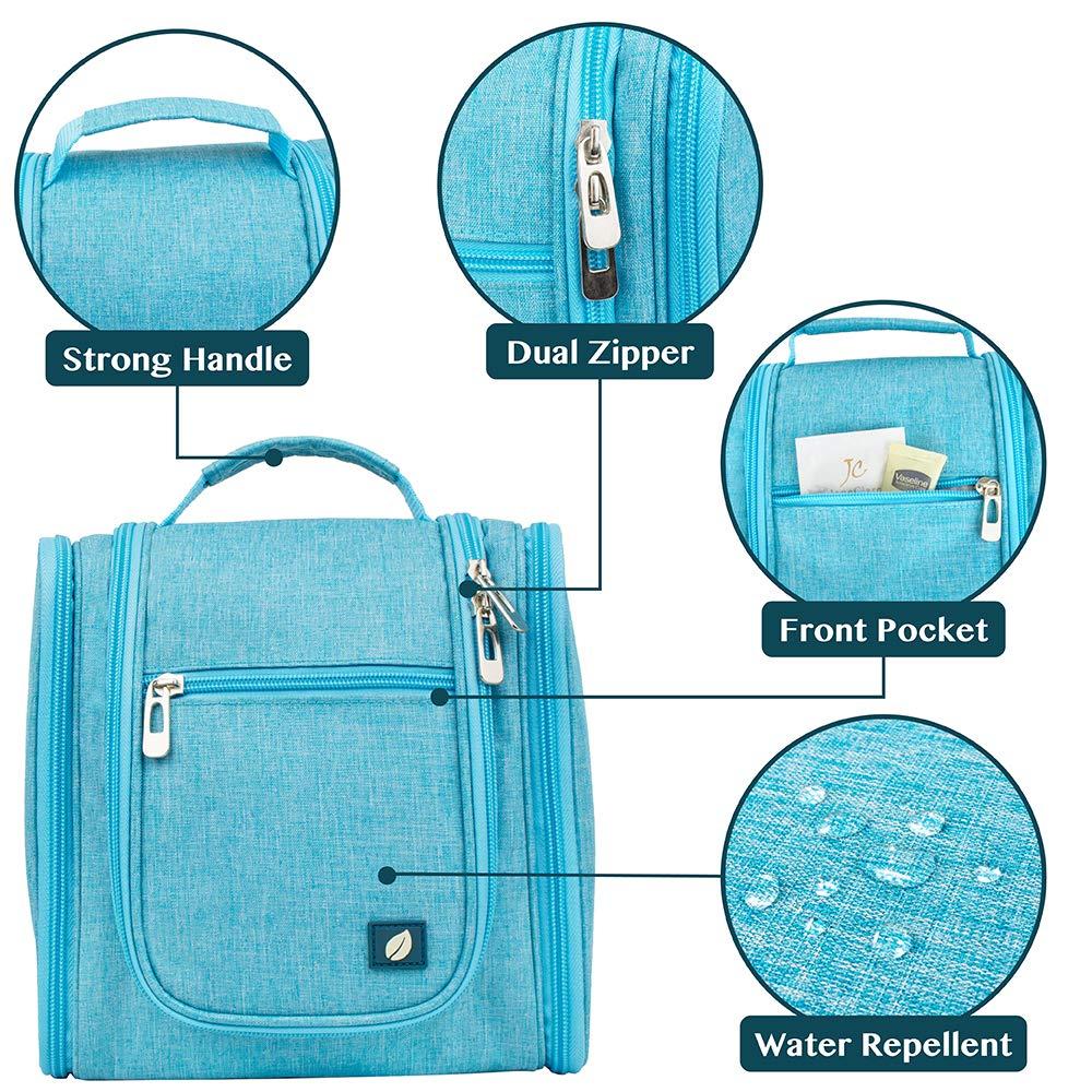 PAVILIA Hanging Toiletry Bag for Women Men, Travel Foldable Toiletries Bag, Roll Up Cosmetics Jewelry Toiletry Bag, Water Resistant Makeup Organizer