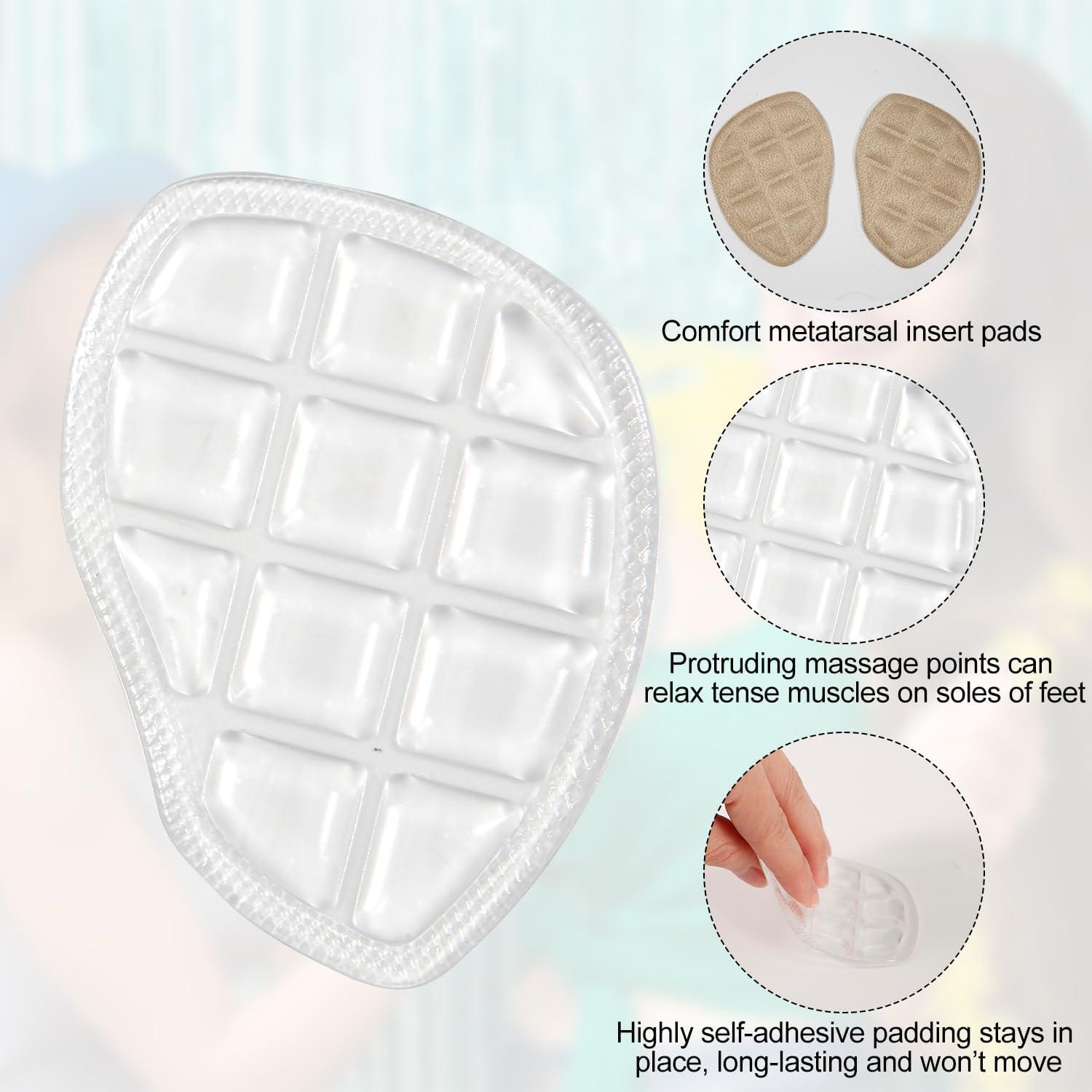 4 Pairs Forefoot Pads Metatarsal Pads Ball of Foot Cushions for High Heels AntiSlip Shoe