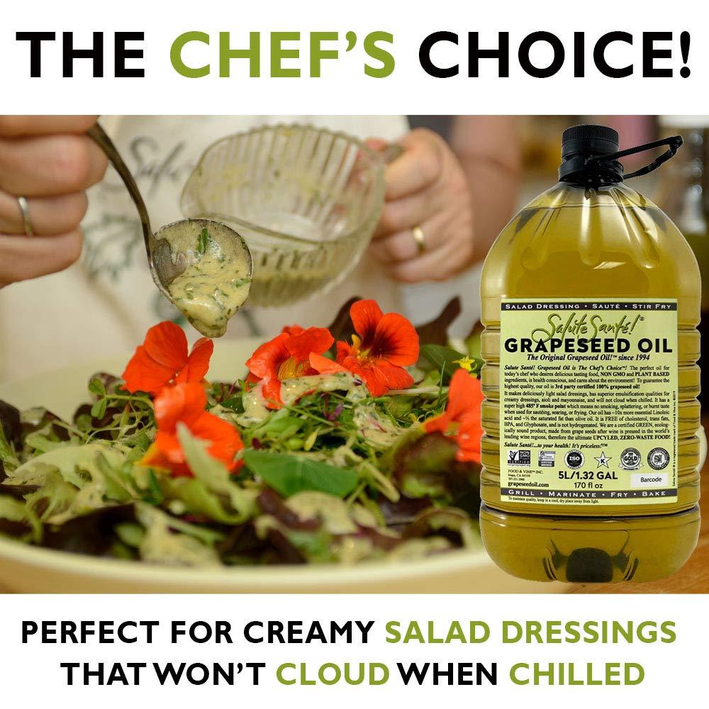 Cold Pressed Grapeseed Oil by Salute Sante! High Temperature Cooking