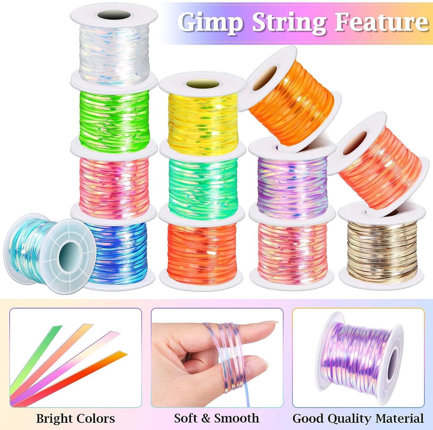 Lanyard String Kit, Cridoz 15 Rolls Gimp String Plastic Lacing Cord with  50pcs Snap Clip Hooks, Keyrings and Lobster Clasps for Boondoggle Crafts,  Bracelets and Lanyard Weaving (Laser Colors)