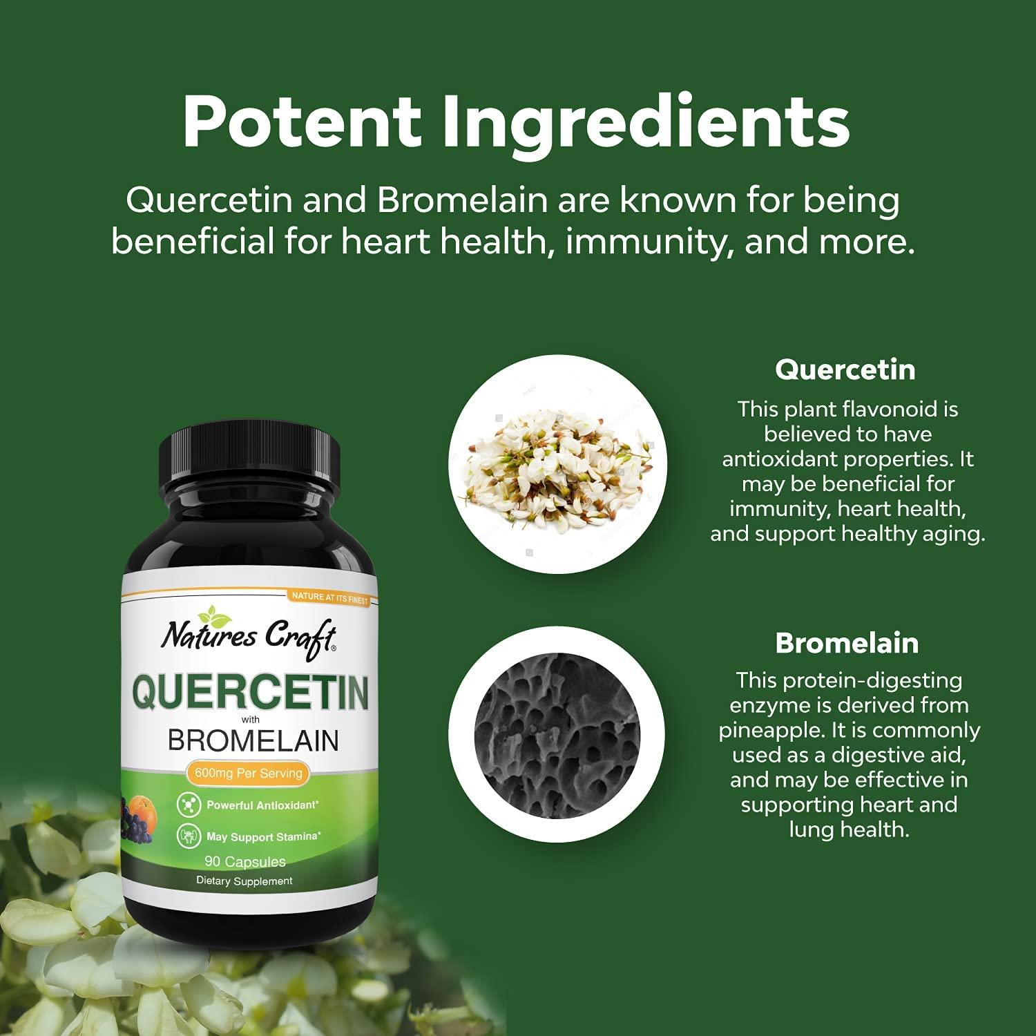 Immune Support Quercetin with Bromelain Supplement - Quercetin 500mg ...