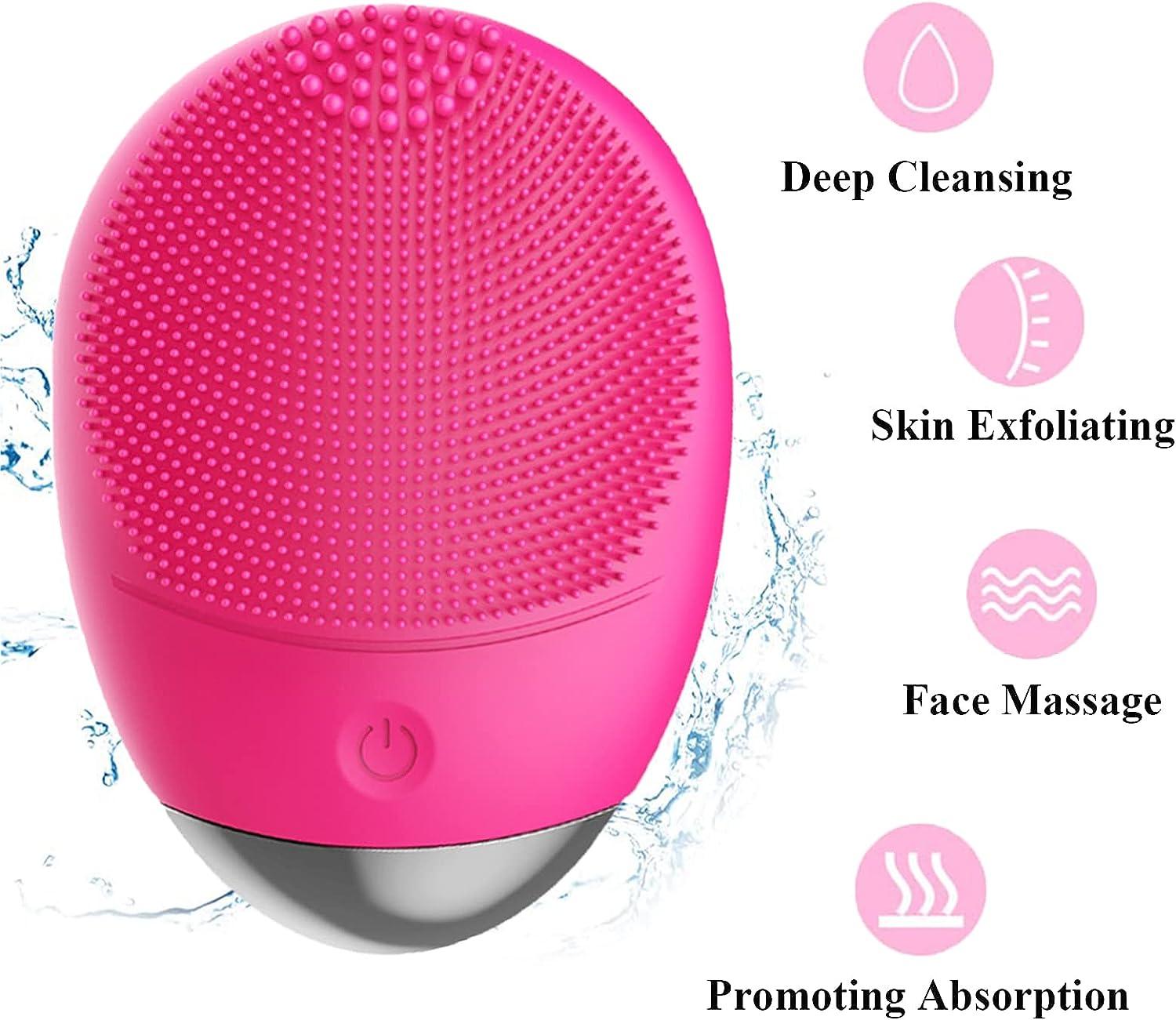 3-in-1 Electric Facial Cleansing Brush | Soft Silicone Face Scrubber | USB  Rechargeable IPX7 Waterproof | Sonic Vibrating for Deep Cleansing |  Exfoliating and Massaging | Rose Red | Buy Now with Express International  Delivery | GoSupps.com