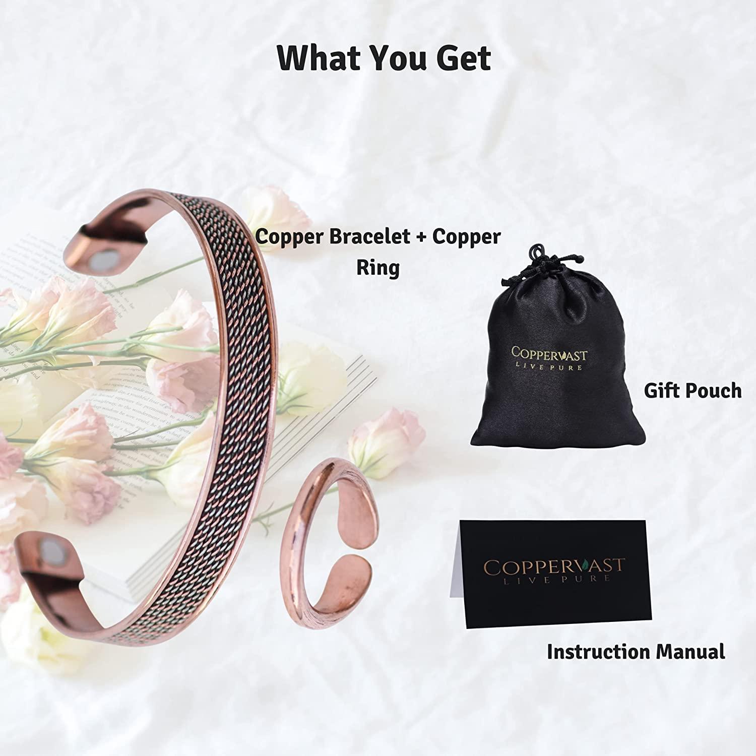 COPPERVAST Copper Bracelet and ring for Therapy