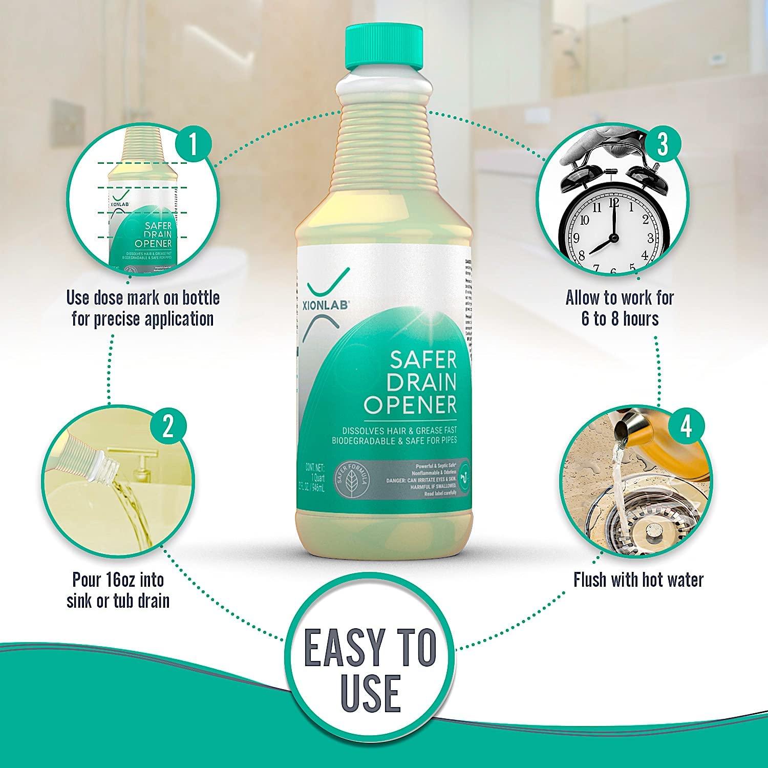 XionLab Safer Greener Drain Clog Remover IndustrialStrength Liquid