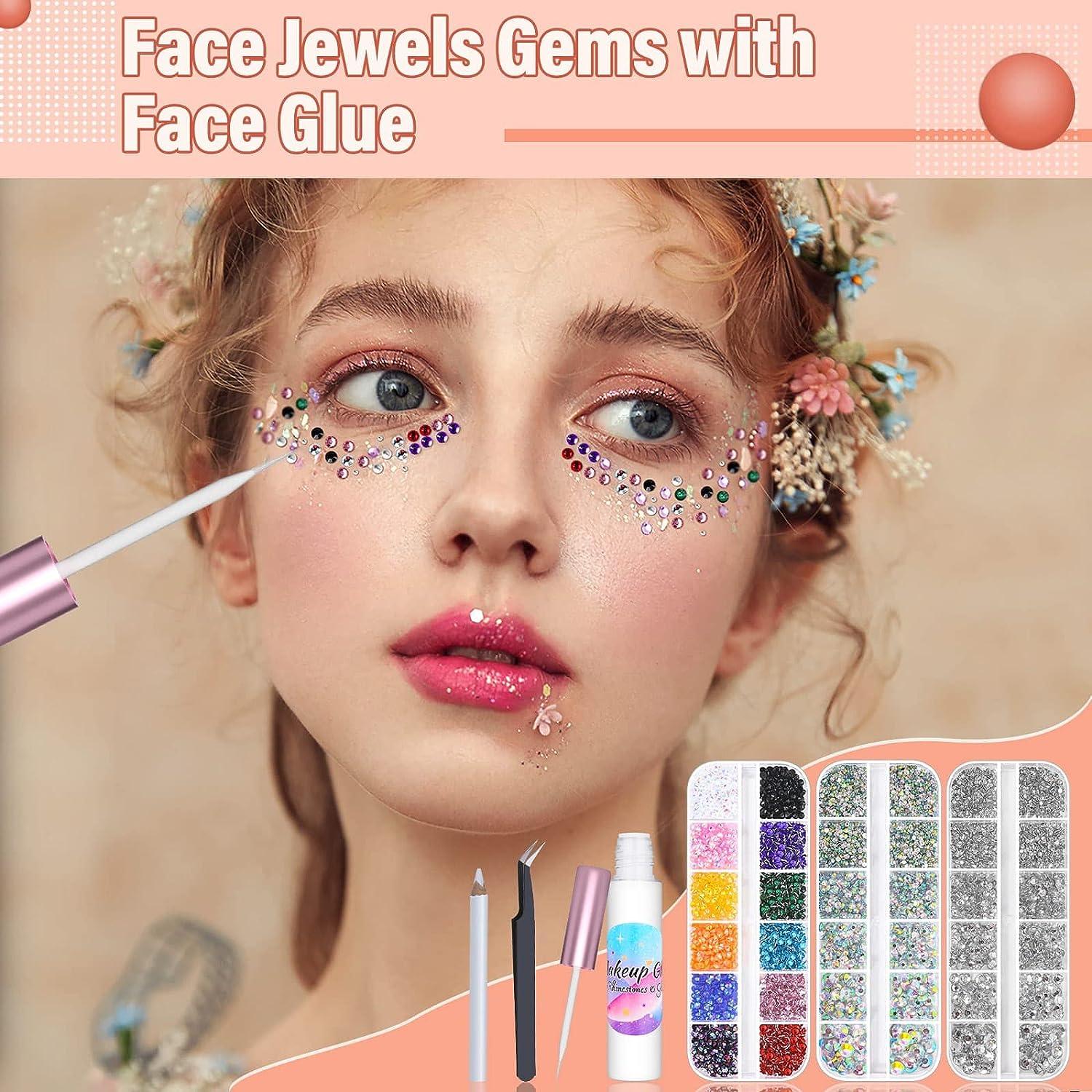 6300Pcs Eye Gems with Glue for Makeup Shynek Flat Back Face