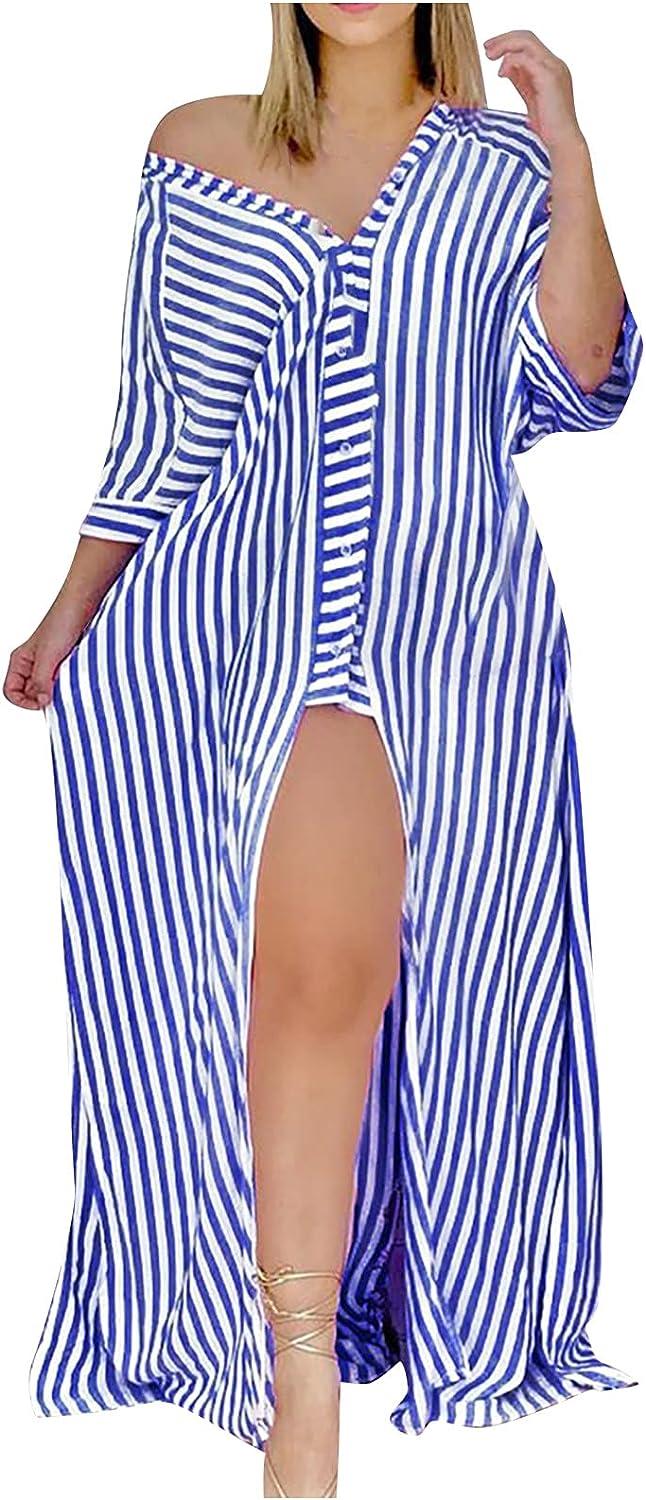 Women's Summer Maxi Dress Casual Boho Sleeveless Spaghetti Strap