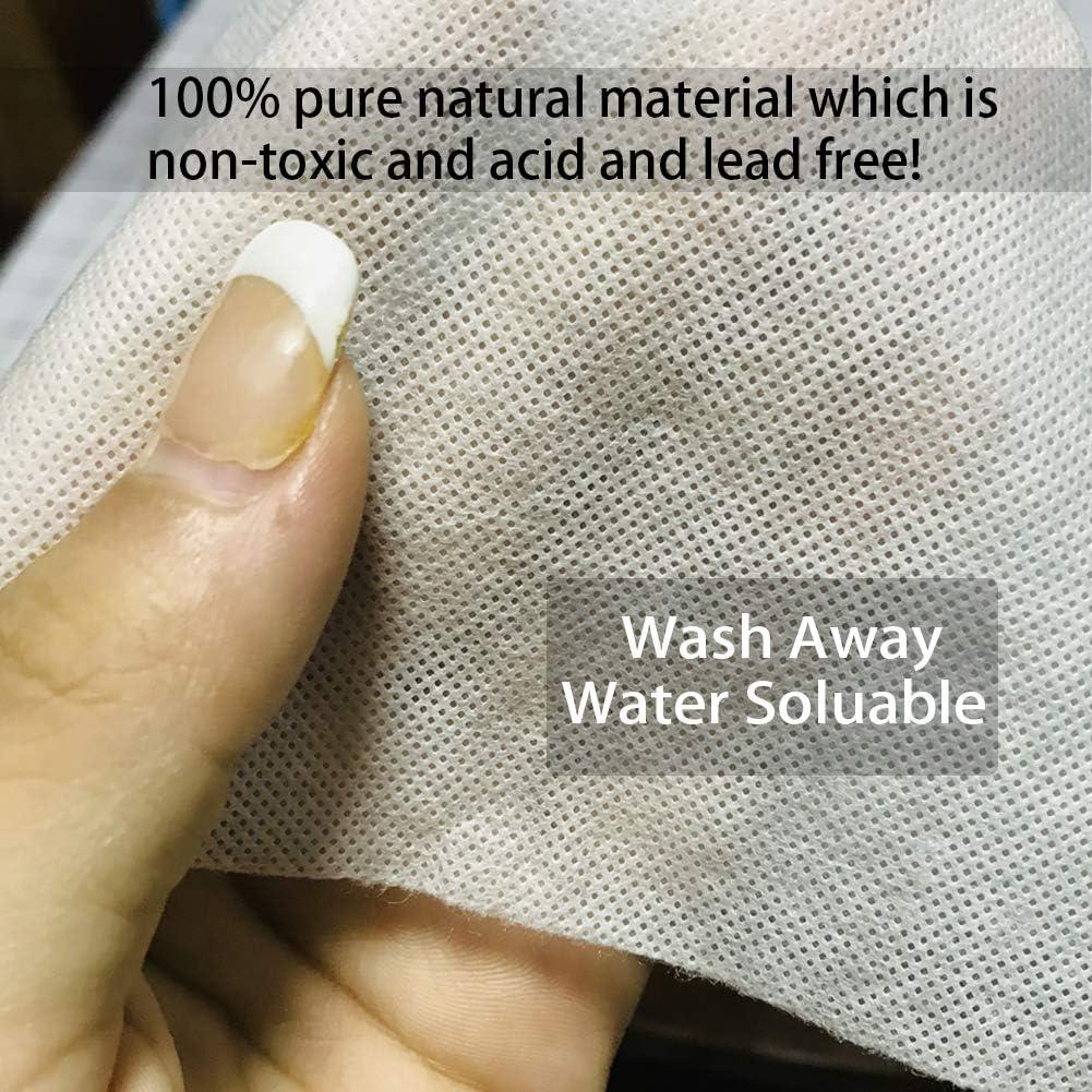 100 Sheets Wash Away Embroidery Stabilizer Water Soluble Embroidery Topping  Film Transparent Water Soluble Stabilizer for Embroidery and Topping (12 x
