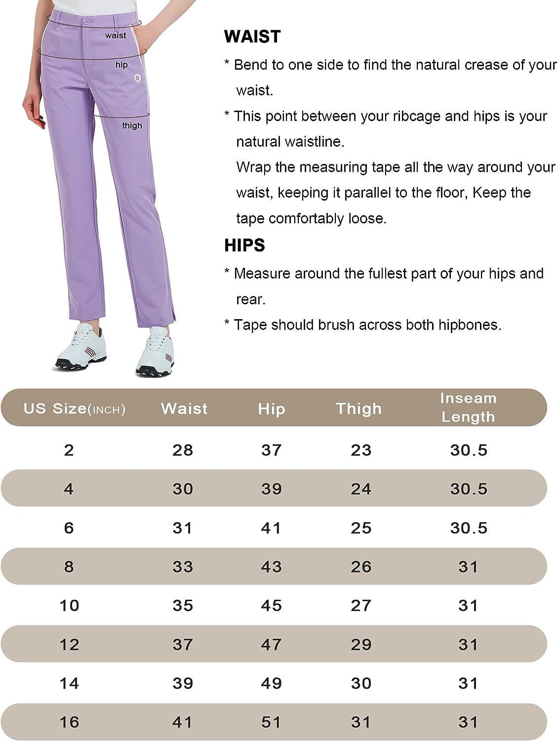 Lesmart Womens Pants Golf Stretch Lightweight Breathable Quick Dry Work Ladies  Golf Pants with Pockets 14 New Purple