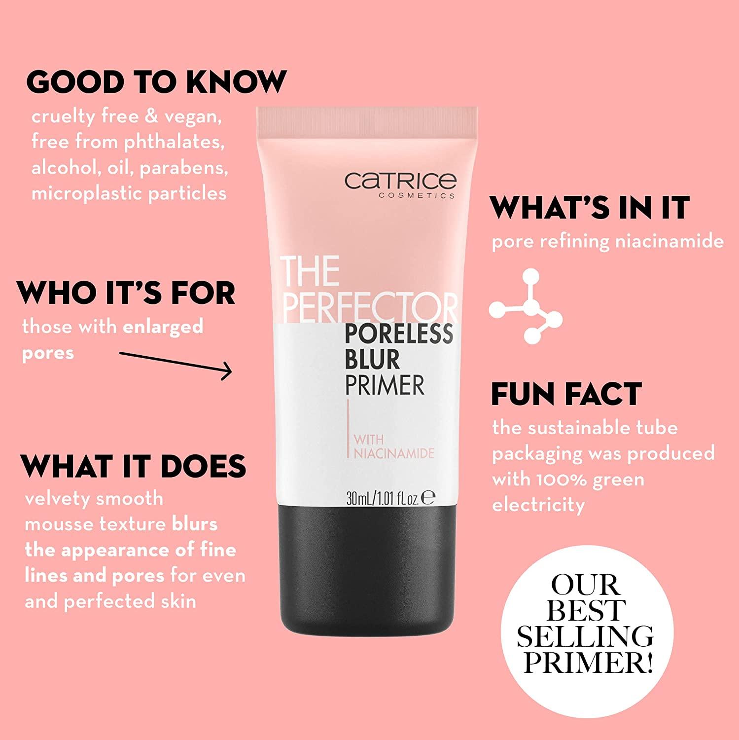 Catrice | The Perfector Poreless Blur Primer | Pore & Fine Line Refining  Make Up Base with Niacinamide | Vegan & Cruelty Free | Made Without Gluten,  Oil, Fragrance, Parabens, Phthalates, Microplastics & Alcohol