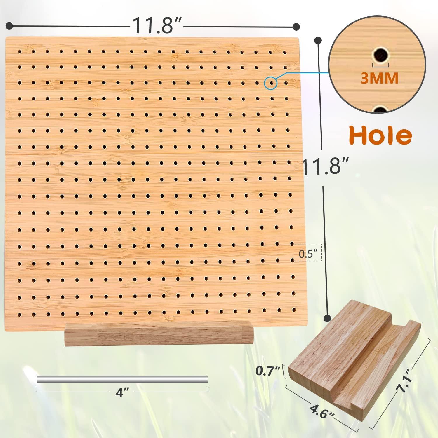Easy Crochet Blocking Boards for Knitting and Crochet Wooden Blocking Mat  With 20 Stainless Steel Pins and Pin Holder 11 X 9 Inches 