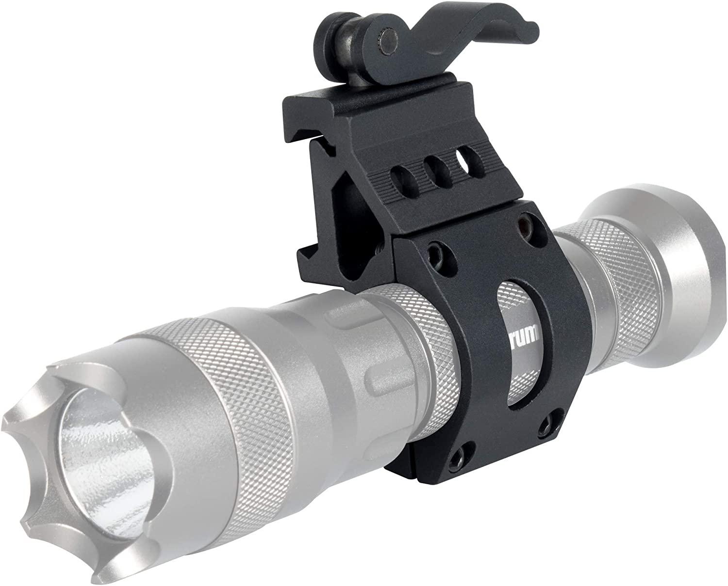 Monstrum 1 Inch Offset Picatinny Rail Mount Quick Release Flashlight