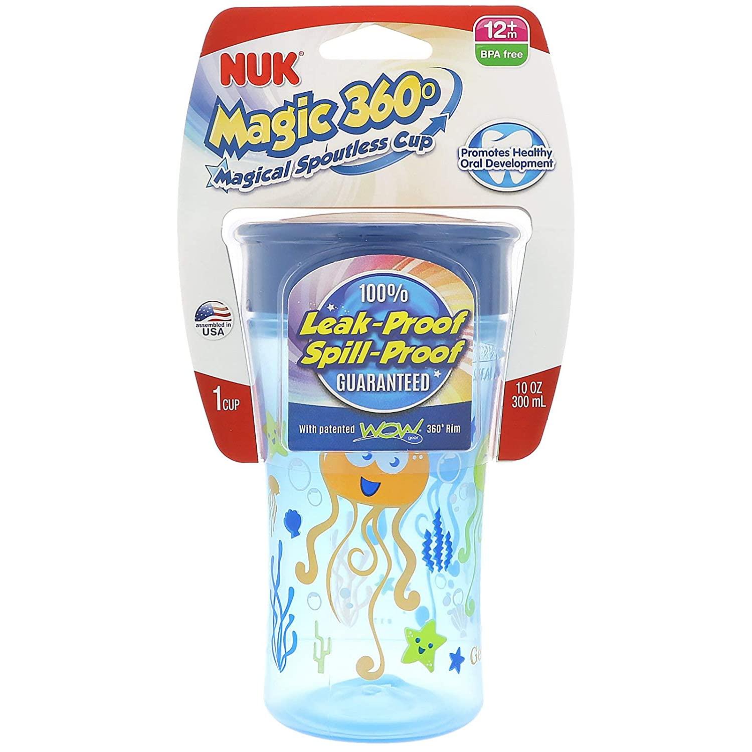 NUK Magic 360 Magical Spoutless Cup 12+ Months Boy 1 Cup 10 oz (300 ml)