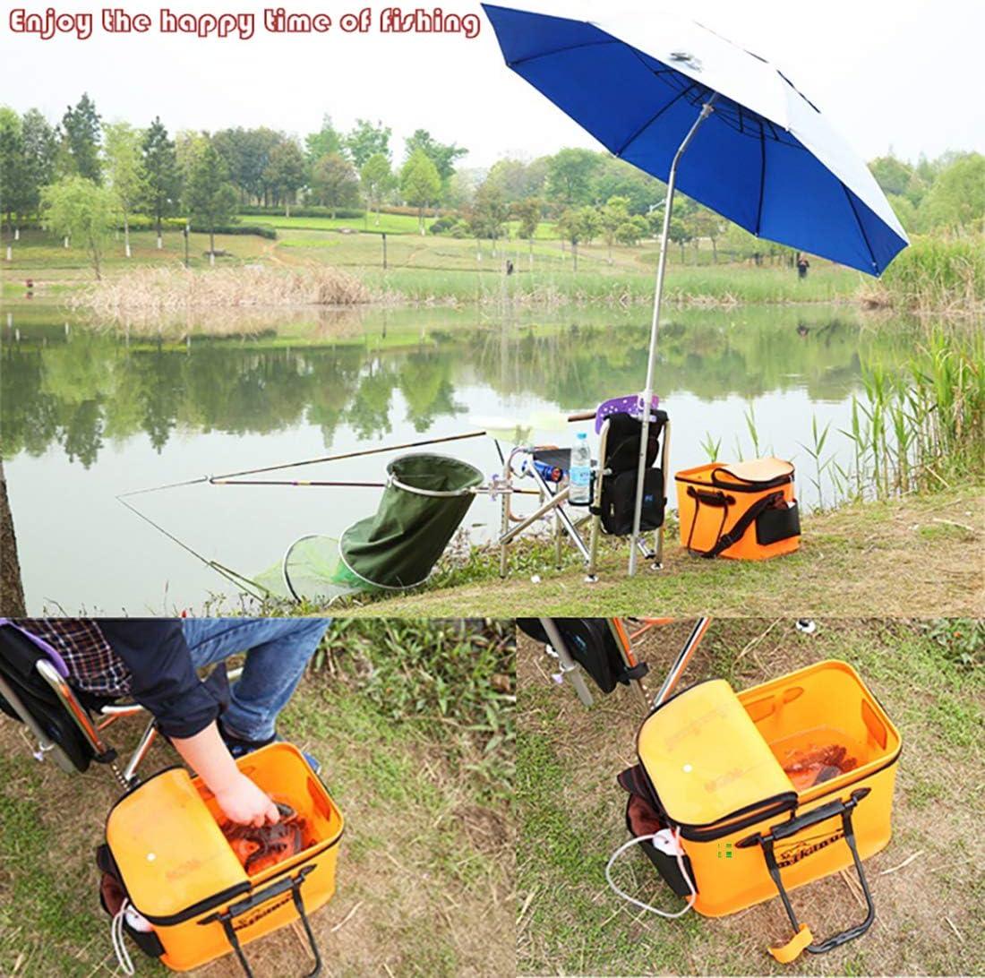Fishing Bucket,Foldable Fish Bucket, Multi-Functional EVA Fishing Bag for  Outdoor, Live Fish Lures Bucket and Fish Protection  Bucket,10GAL/8GAL/6GAL/4.8GAL/3GAL Live Fish Container(6GAL/Orange)