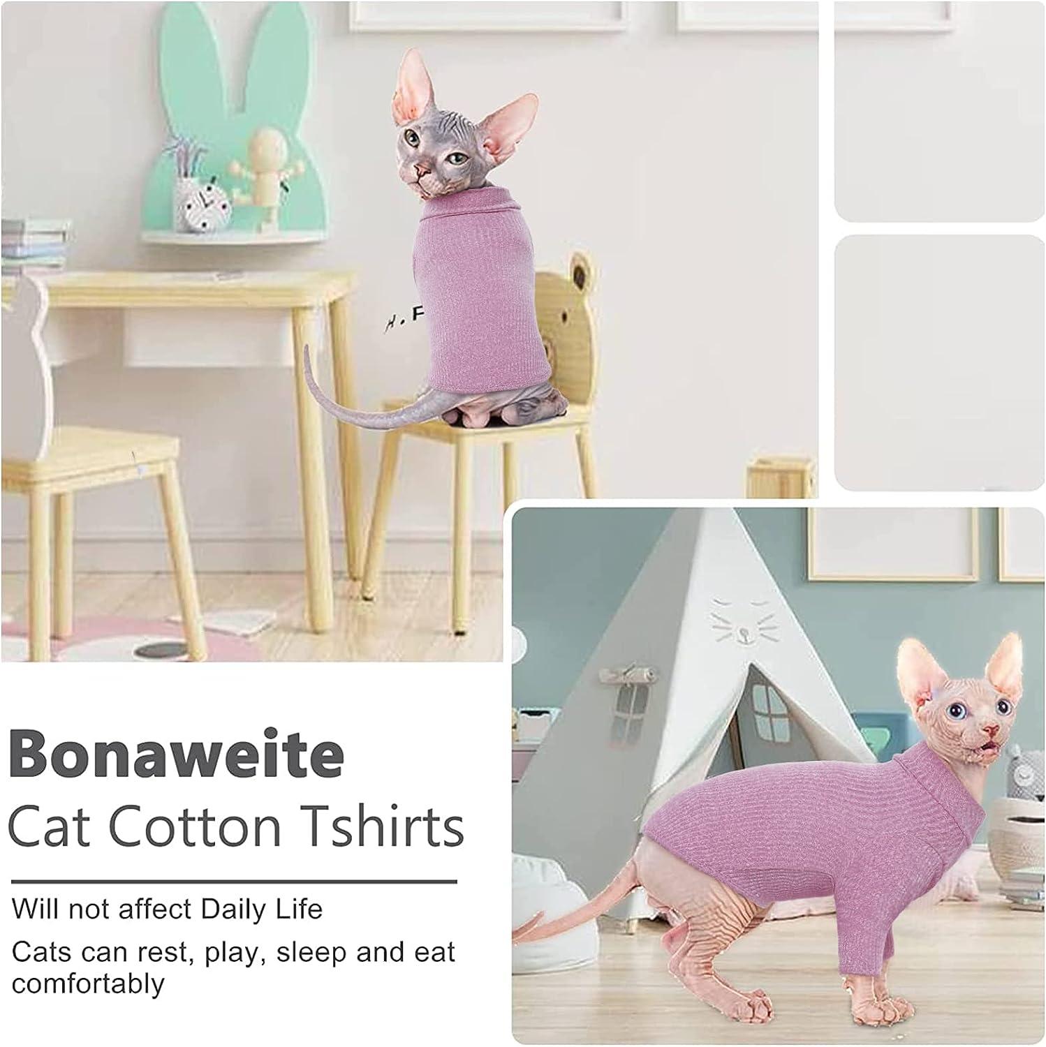 Bonaweite Sphynx Cat Clothes, Cat Sweaters for Cats Only, Turtleneck Sphynx  Cat Sweaters, Cat Clothes for Cats Only, Svinx Hairless Cat Kitten Clothes