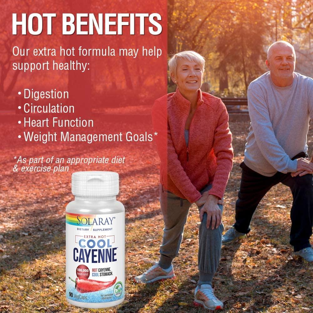 Solaray Extra Hot Cool Cayenne 100,000 HU Healthy Digestion