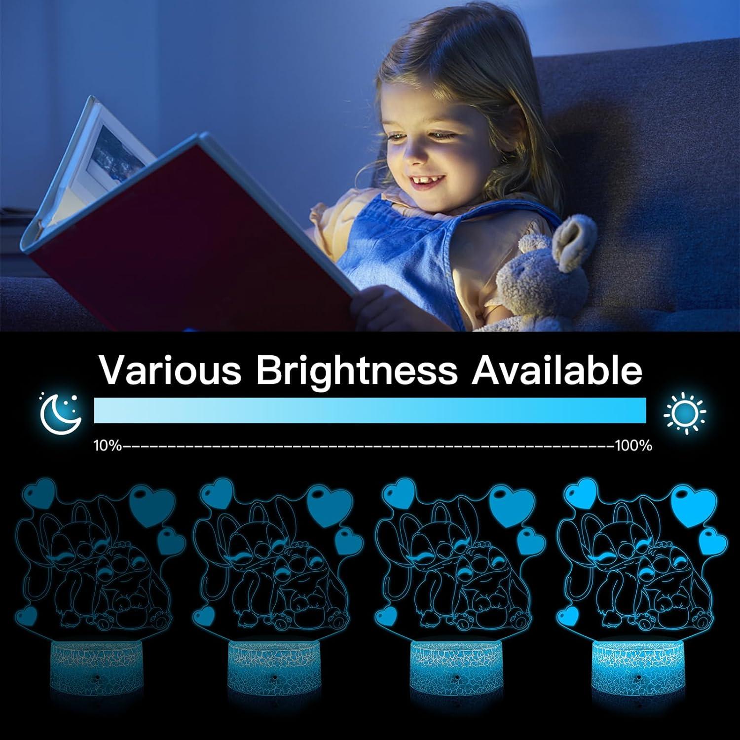 Stitch Gift for Girls Boys, Stitch Night Light, Stitch Toys for Boys, 3D  Illusion Lamp with Remote Control and 16 Colors Change, Ideal Birthday Gift  Gadgets for Men : : Lighting