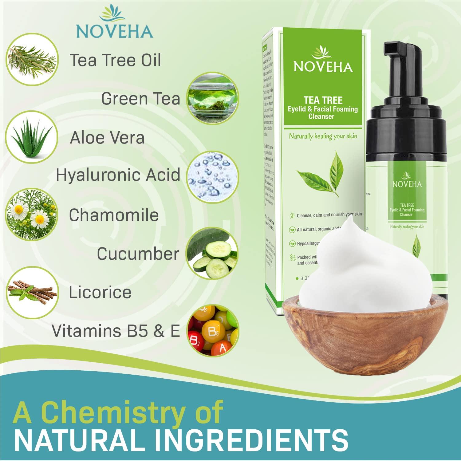 NOVEHA Tea Tree Oil Foaming Gentle Cleanser Therapeutic Daily