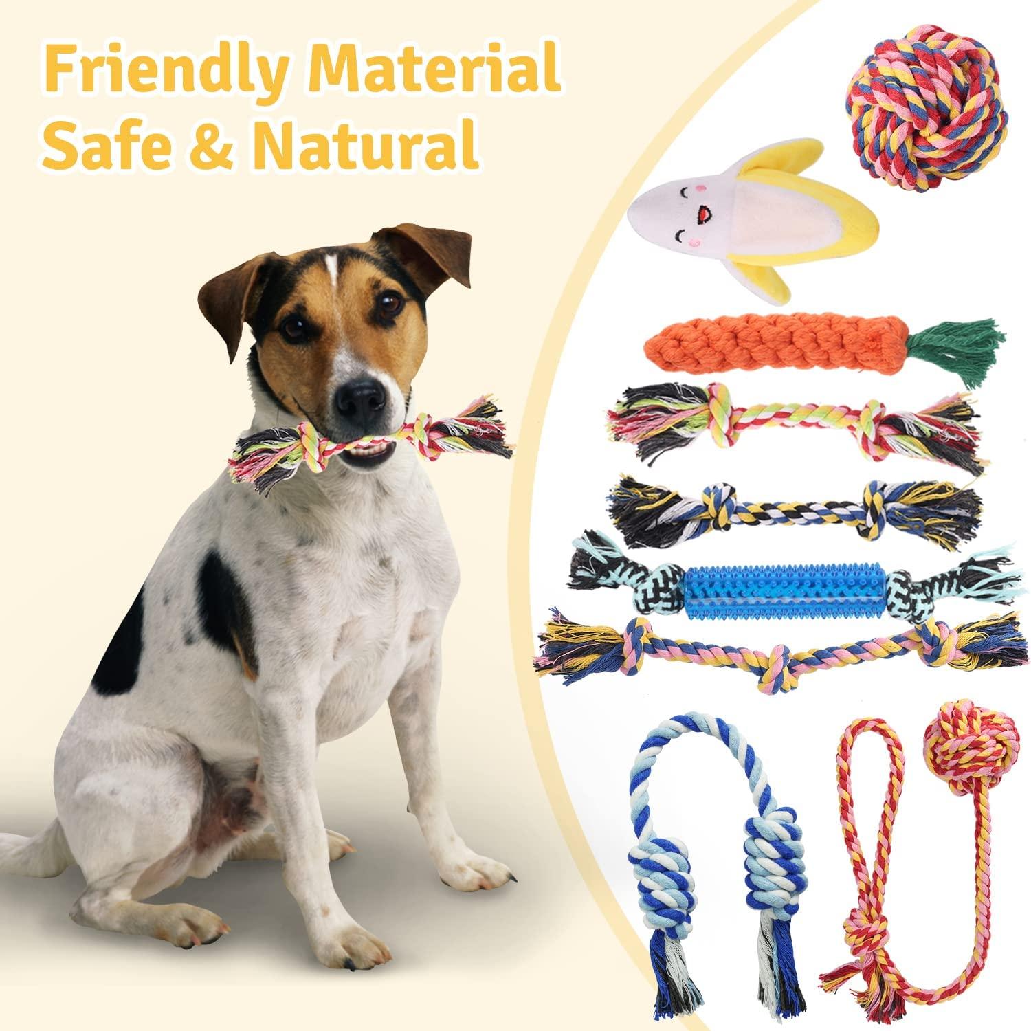 KIPRITII 20 Pack Dog Chew Toys for Puppy Teething Toys with Rope