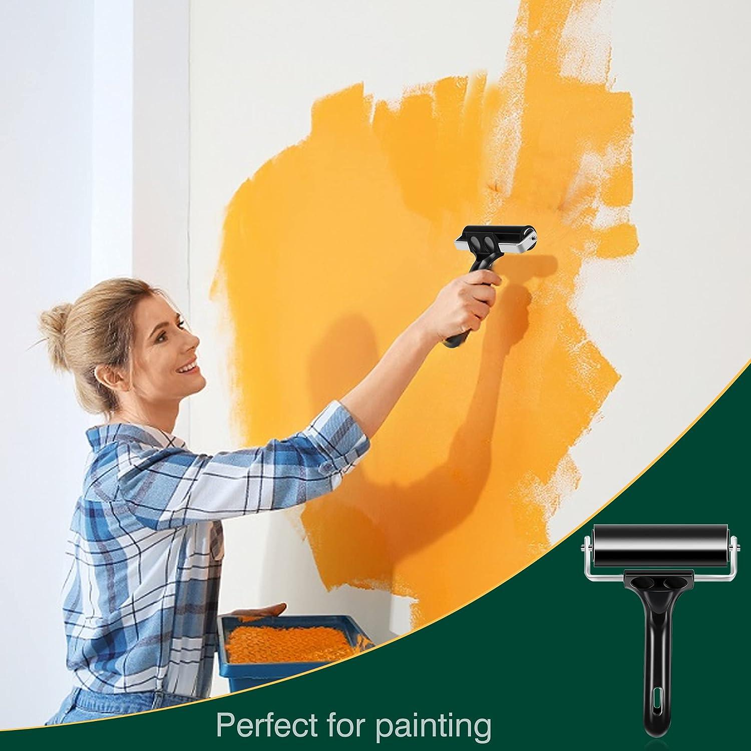 Lydia's Deal 4Inch Black Rubber Roller Brayer for Printmaking, Crafting, Printing, Inking, and