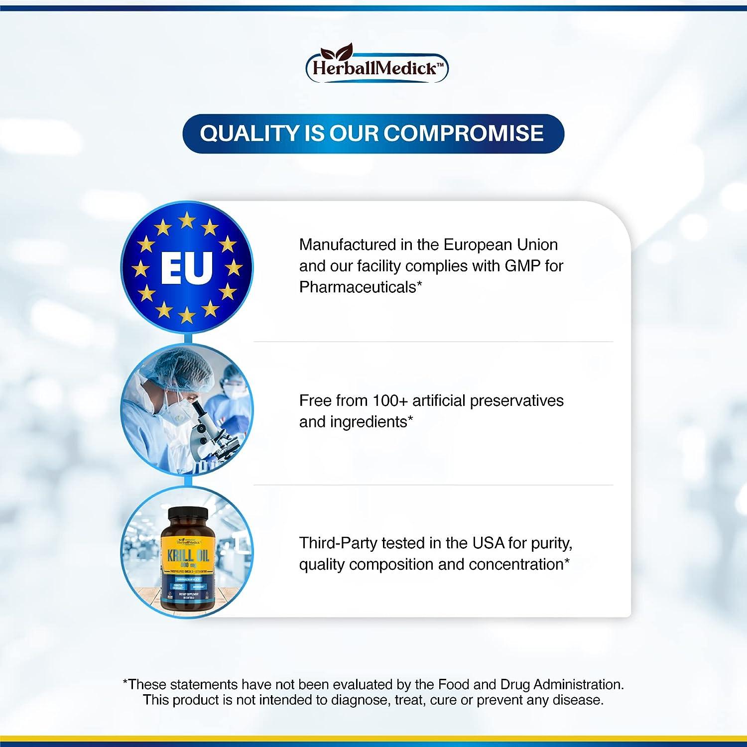 HerballMedick Krill Oil 500mg with antioxidant Omega 3 Fatty Acid