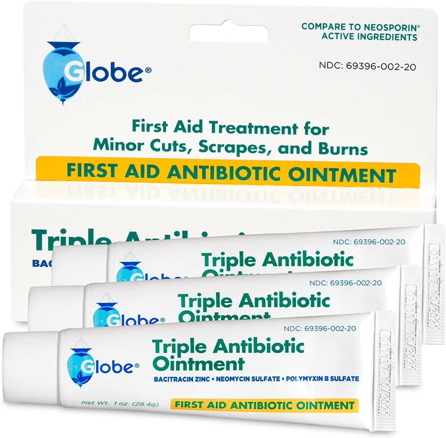 (3 Pack) Globe 1oz Triple Antibiotic Ointment, First Aid Ointment for
